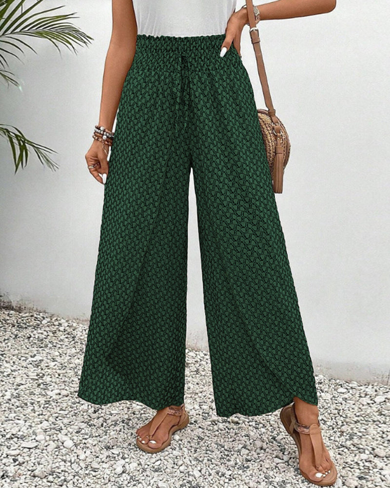 Emma | Pantalon large élégant avec imprimé géométrique