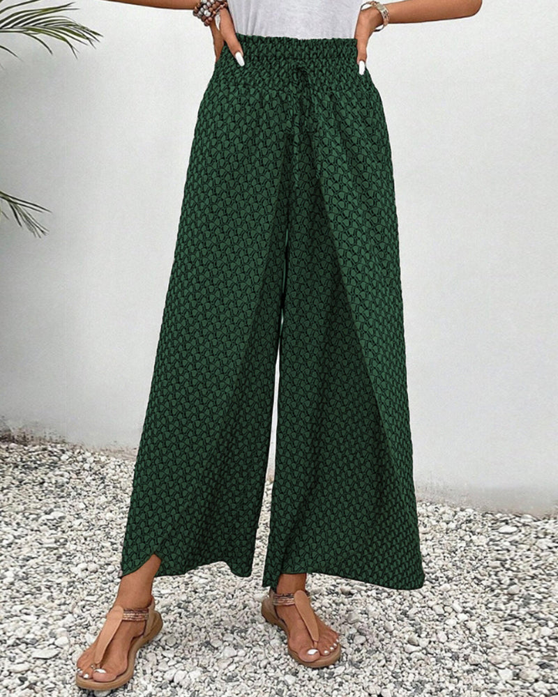Emma | Pantalon large élégant avec imprimé géométrique