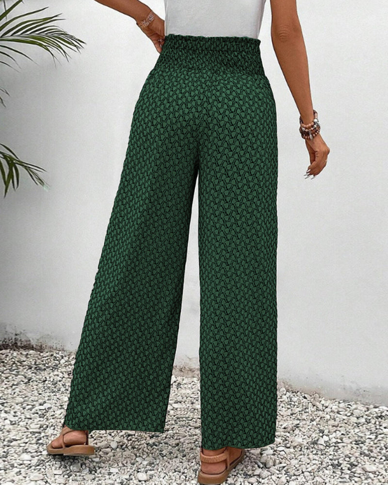 Emma | Pantalon large élégant avec imprimé géométrique