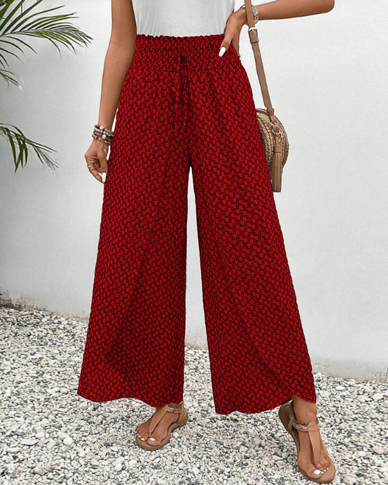 Emma | Pantalon large élégant avec imprimé géométrique