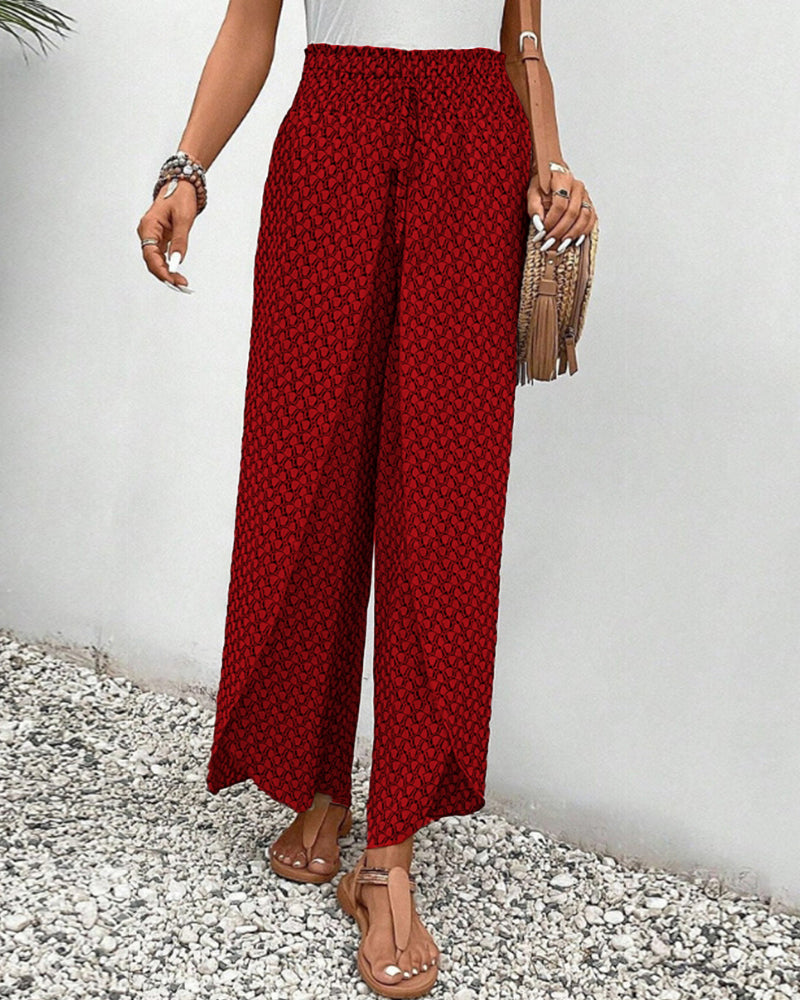 Emma | Pantalon large élégant avec imprimé géométrique