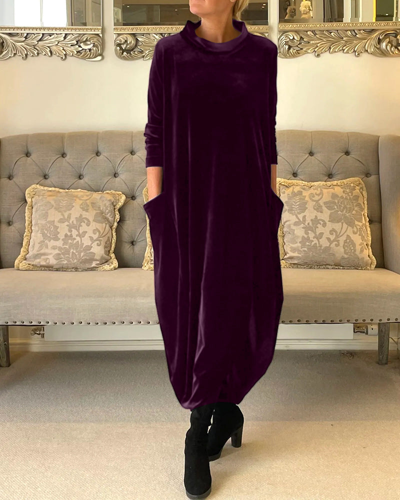 Charm | Robe en velours avec poches et collier