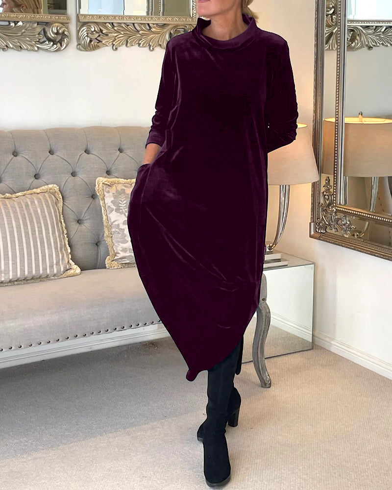 Charm | Robe en velours avec poches et collier