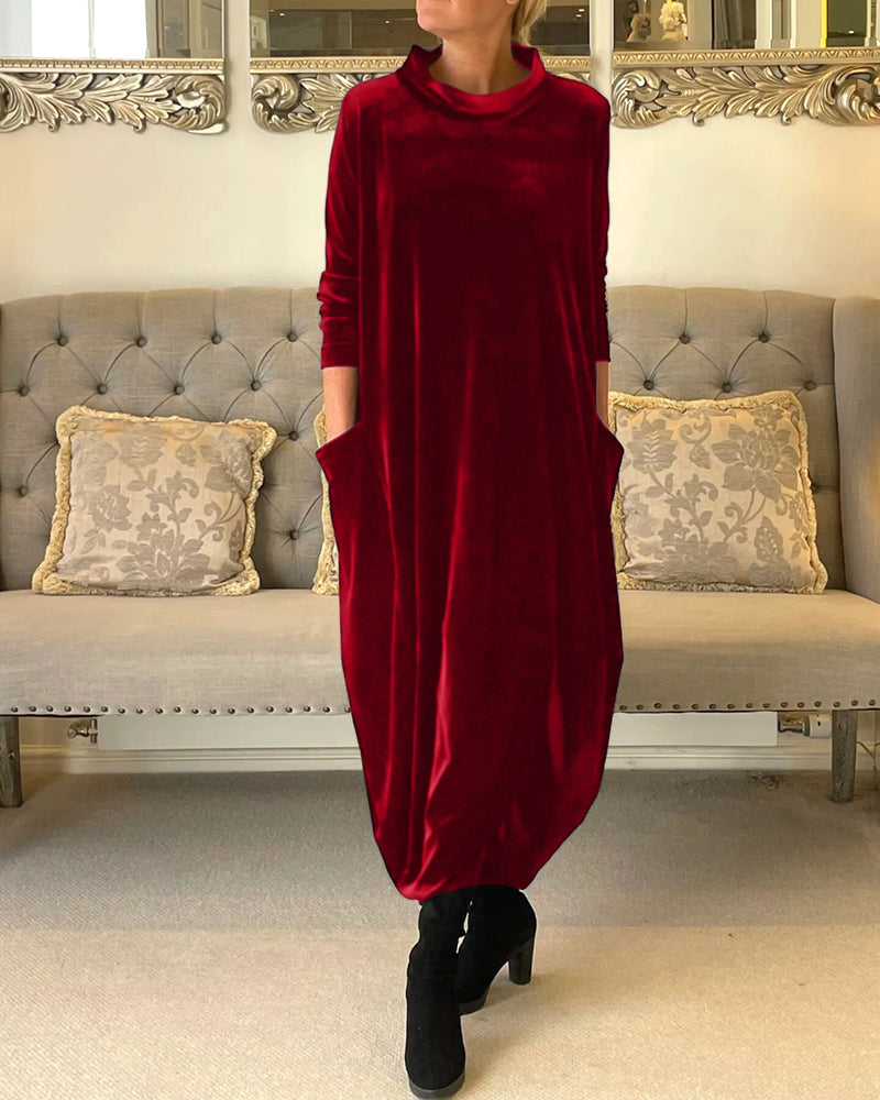 Charm | Robe en velours avec poches et collier