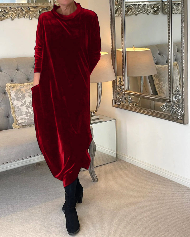 Charm | Robe en velours avec poches et collier