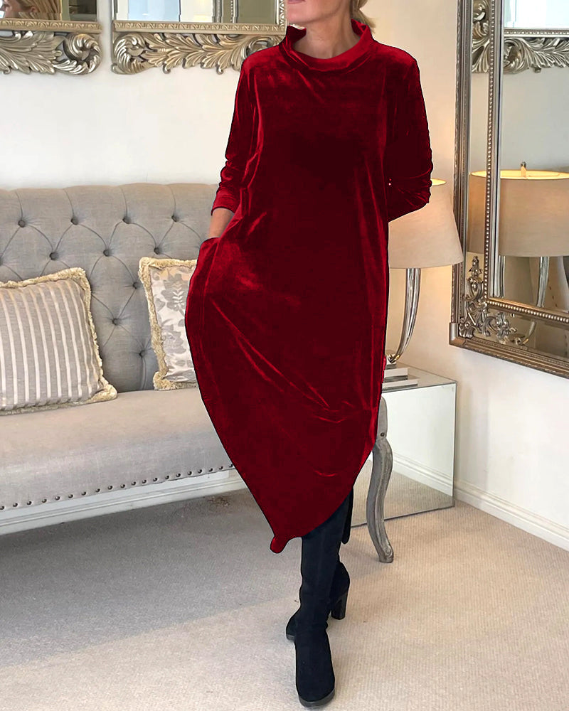 Charm | Robe en velours avec poches et collier