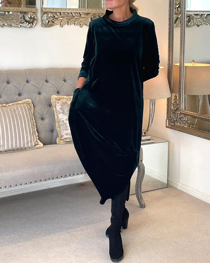 Charm | Robe en velours avec poches et collier