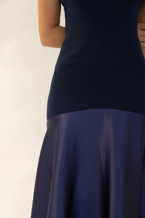 Mireille | Robe longue élégante sans bretelles et évasée