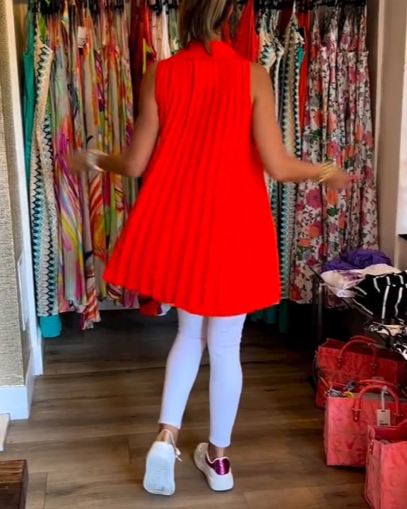 Gabrielle |Top sans manches avec volants et revers