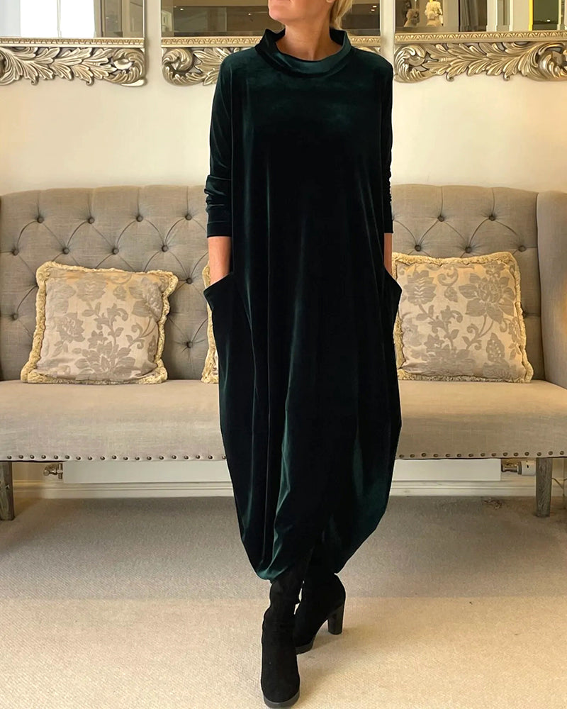 Charm | Robe en velours avec poches et collier