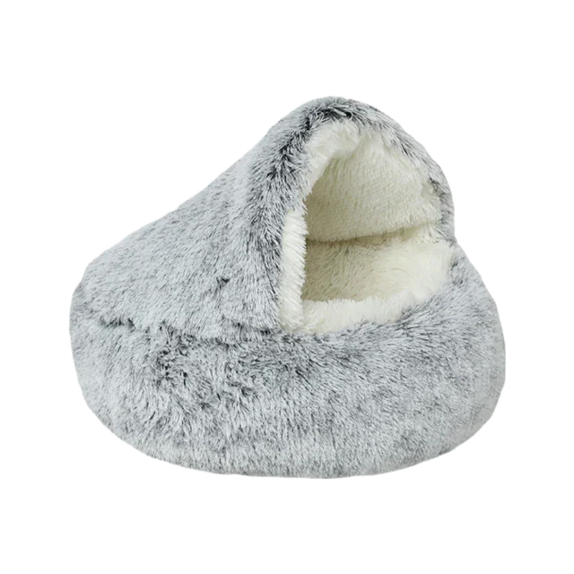 CozyLit | lit rond chauffant en peluche pour animaux de compagnie