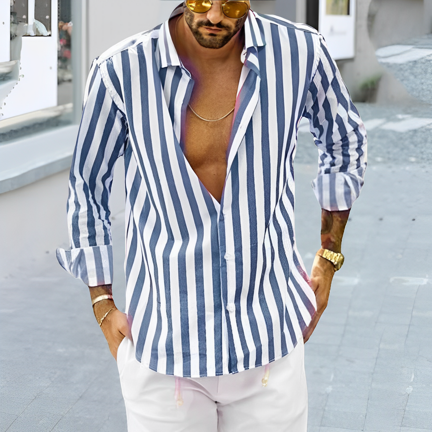 Maxime - Chemise classique rayée pour hommes