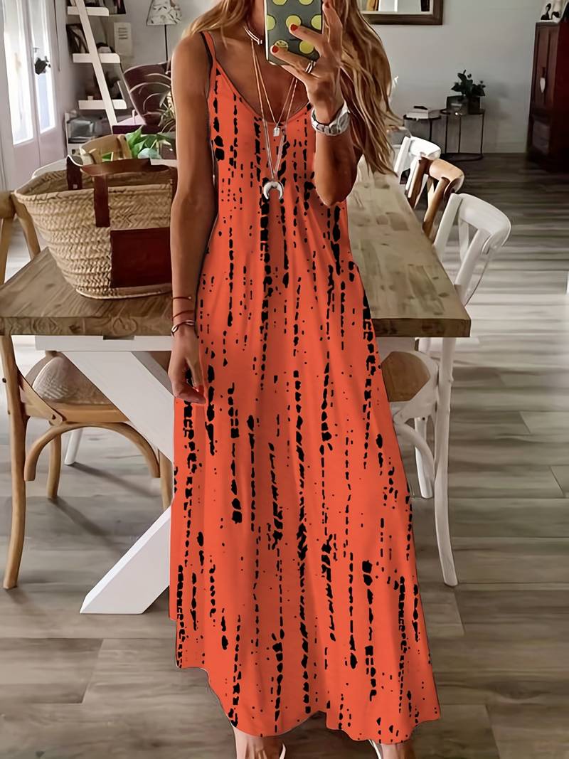Océane | Dye Robe spaghetti rayée