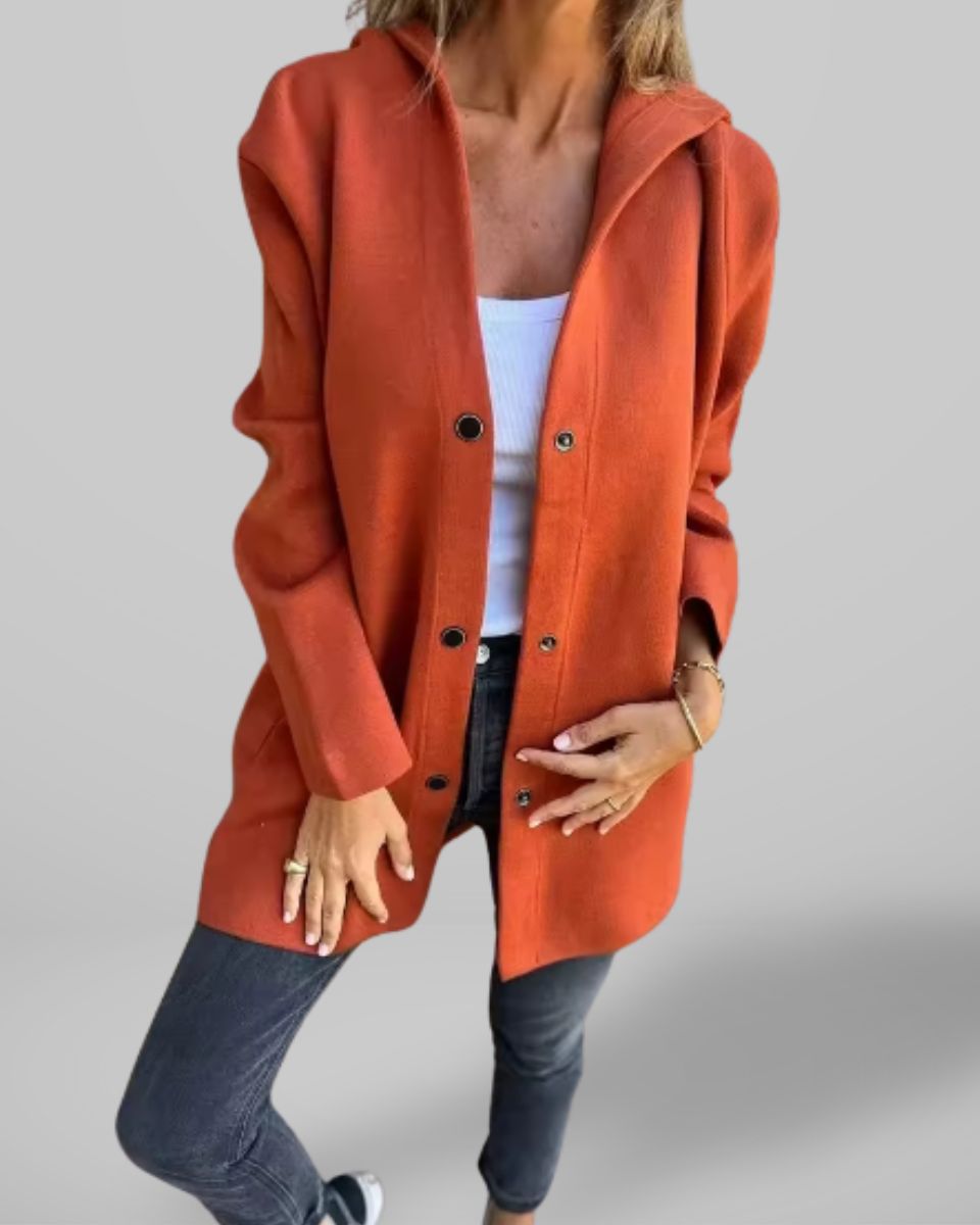 Elisa | Blazer décontracté à simple boutonnage avec capuche