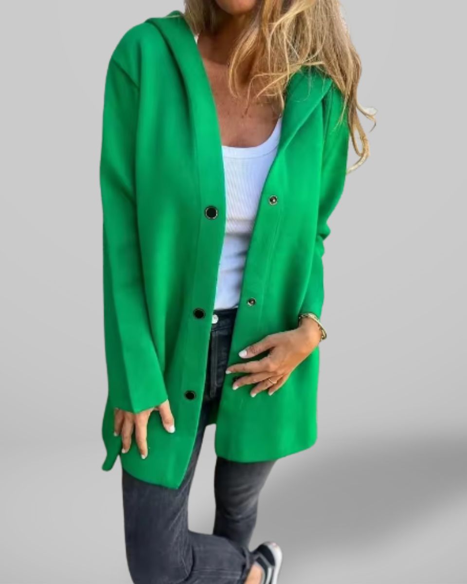 Elisa | Blazer décontracté à simple boutonnage avec capuche