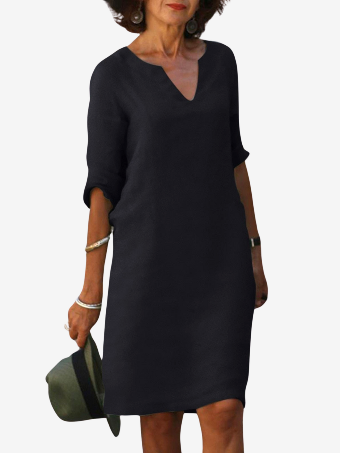 Francine | Robe intemporelle à col en V couvrant le ventre