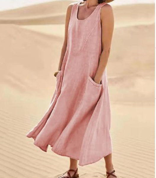 Mélanie | Robe en coton avec poches