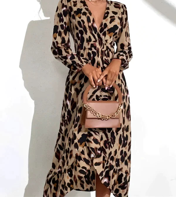 Catherine | Robe élégante pour femme avec motif léopard
