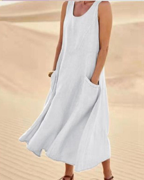 Mélanie | Robe en coton avec poches
