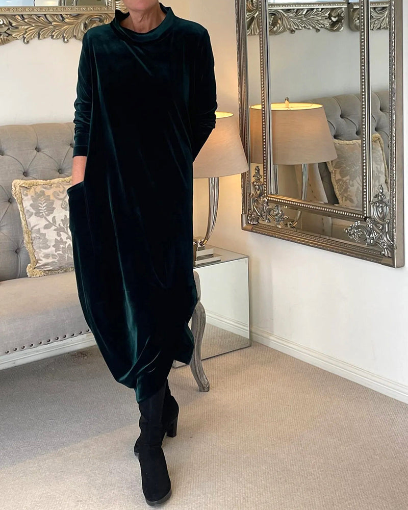 Charm | Robe en velours avec poches et collier