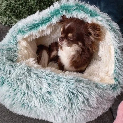 CozyLit | lit rond chauffant en peluche pour animaux de compagnie