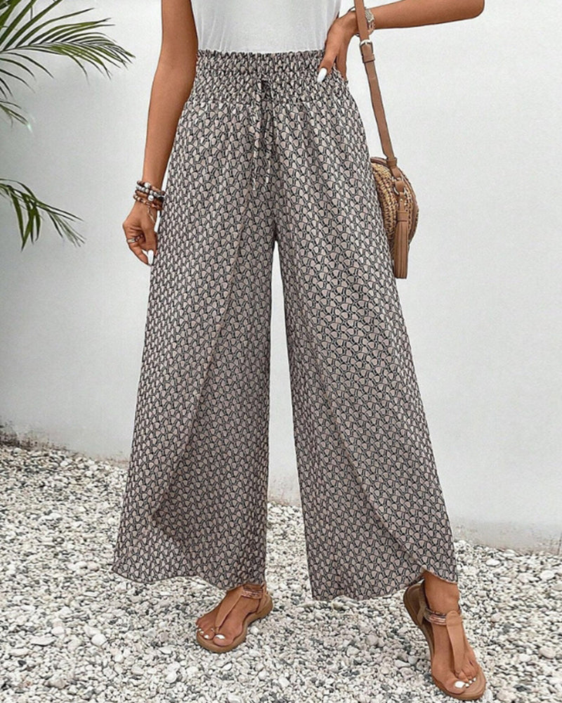 Emma | Pantalon large élégant avec imprimé géométrique