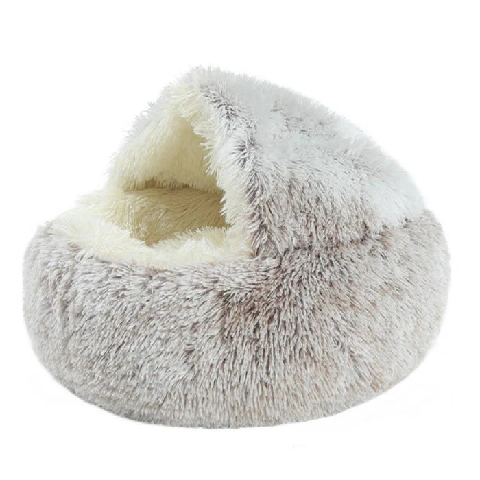 CozyLit | lit rond chauffant en peluche pour animaux de compagnie