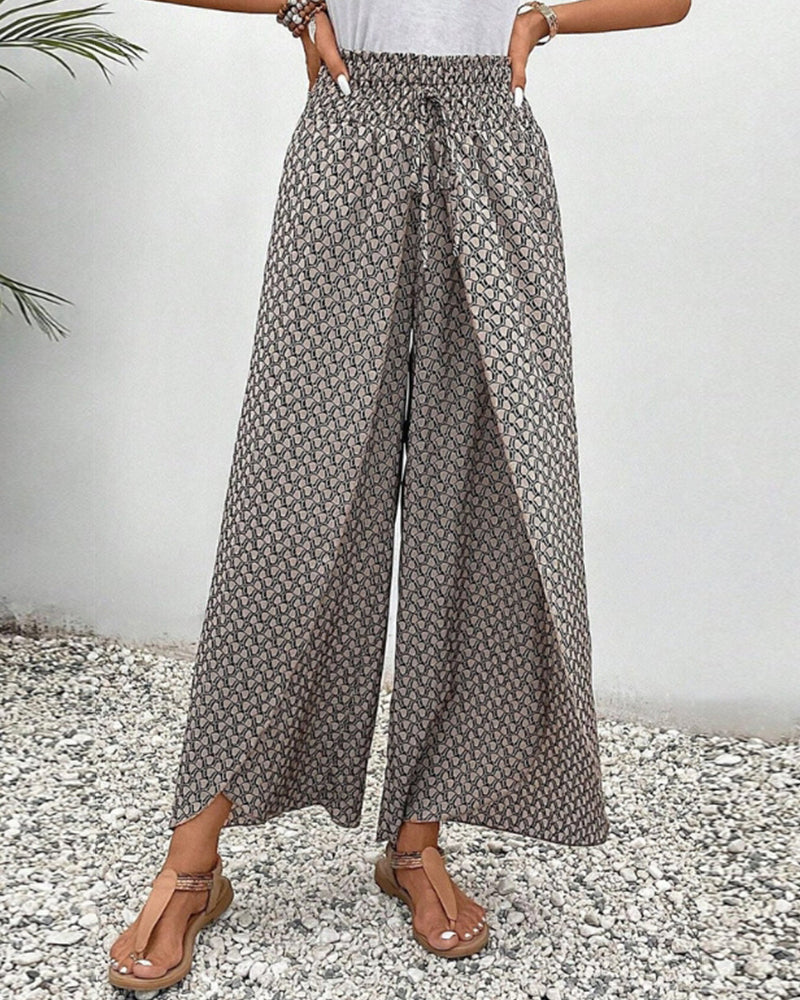 Emma | Pantalon large élégant avec imprimé géométrique
