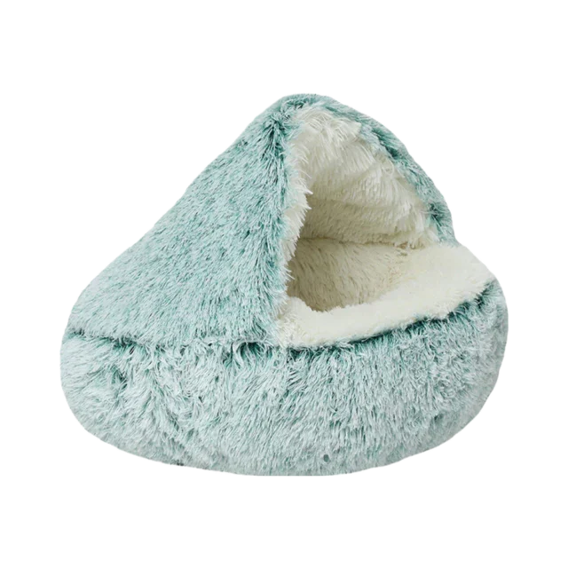 CozyLit | lit rond chauffant en peluche pour animaux de compagnie