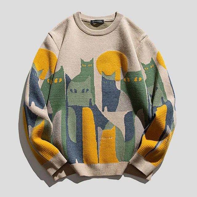 Pull unisexe avec motif de chat
