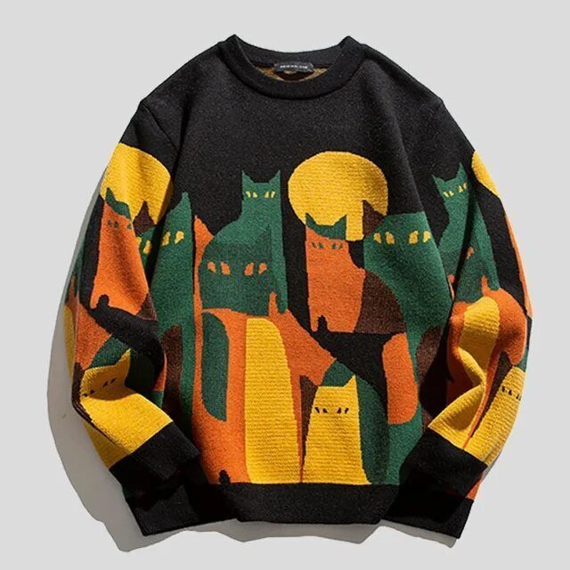 Pull unisexe avec motif de chat