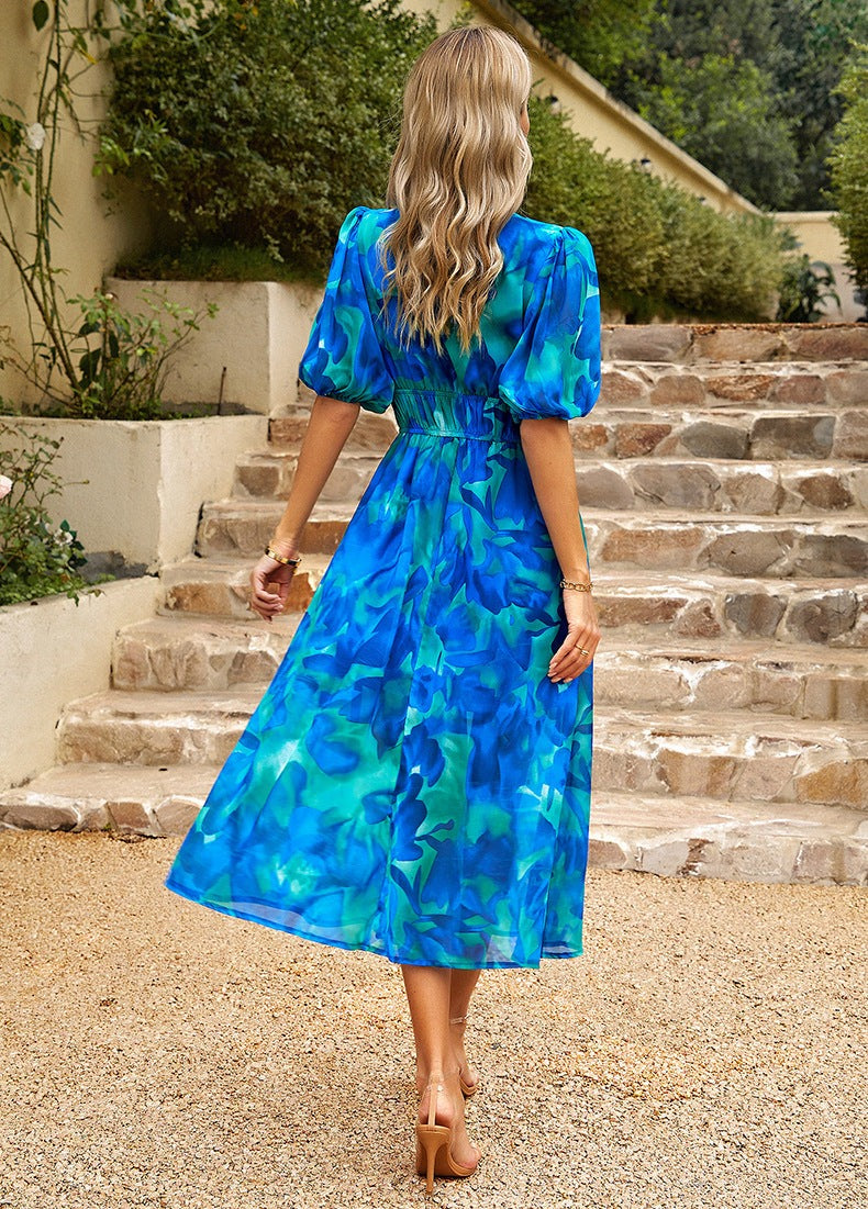 LISA | Robe longue à col en V pour femmes de tout âge