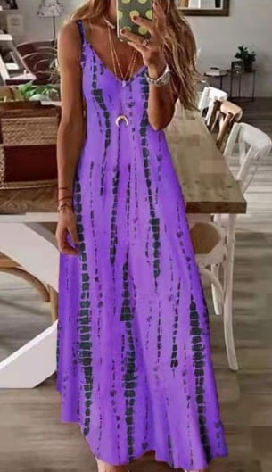 Océane | Dye Robe spaghetti rayée