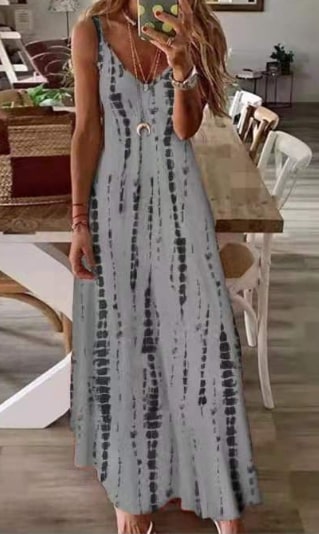 Océane | Dye Robe spaghetti rayée