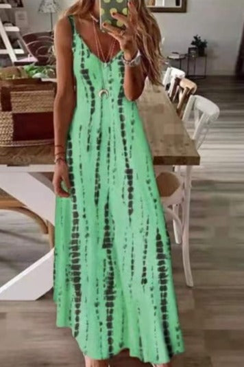 Océane | Dye Robe spaghetti rayée