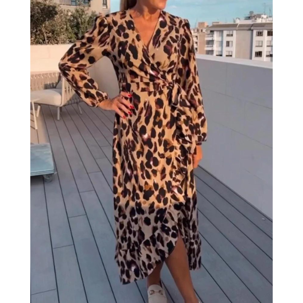 Catherine | Robe élégante pour femme avec motif léopard