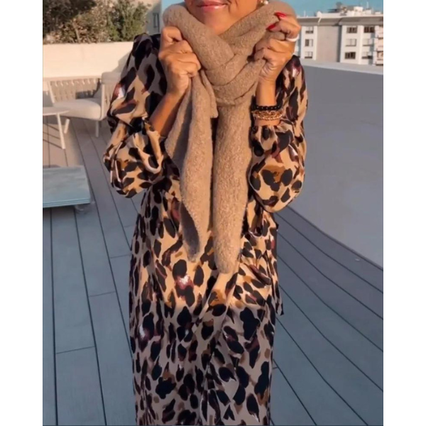 Catherine | Robe élégante pour femme avec motif léopard