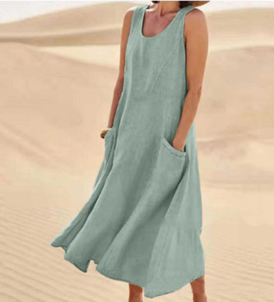 Mélanie | Robe en coton avec poches