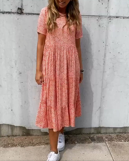 Robe à manches courtes avec imprimé floral