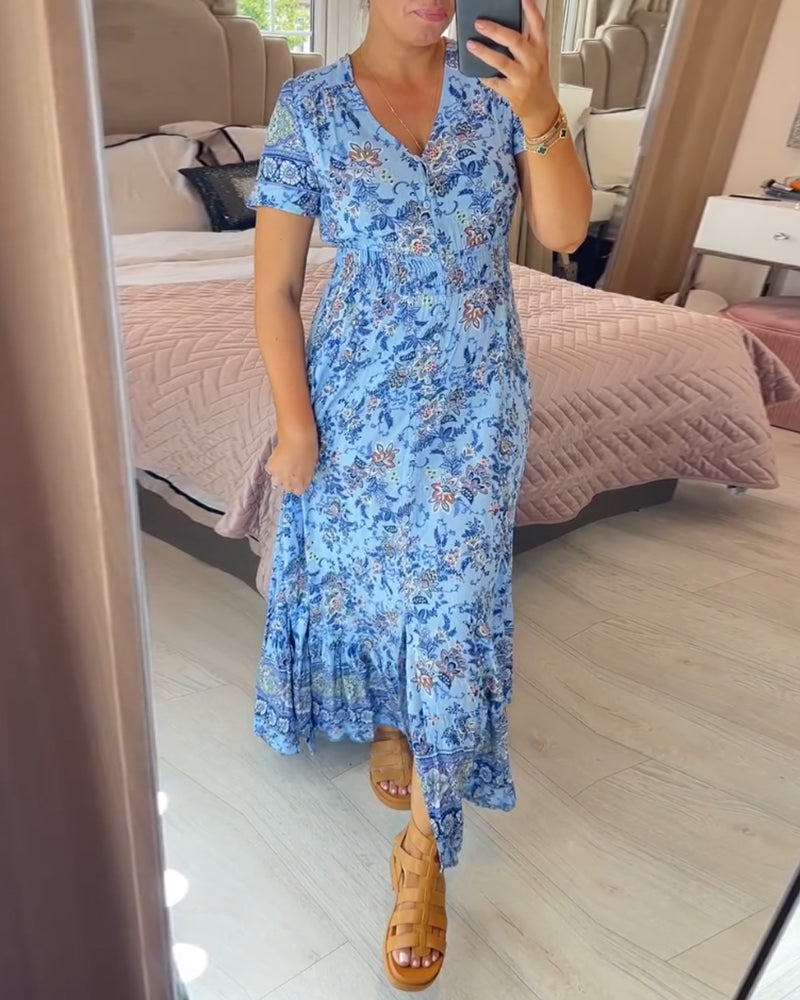 Mary | Robe à imprimé floral avec décolleté en V (VENTE DE PRINTEMPS)