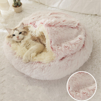 CozyLit™ | lit rond chauffant en peluche pour animaux de compagnie