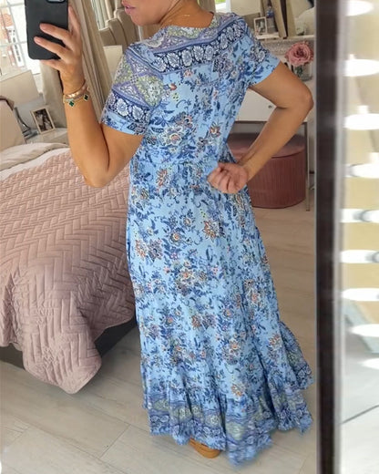 Mary | Robe à imprimé floral avec décolleté en V (VENTE DE PRINTEMPS)