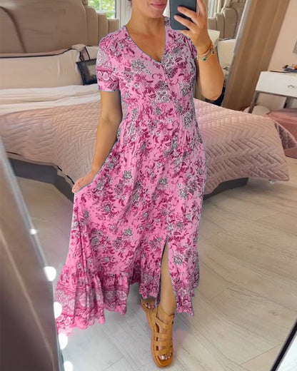 Mary | Robe à imprimé floral avec décolleté en V (VENTE DE PRINTEMPS)