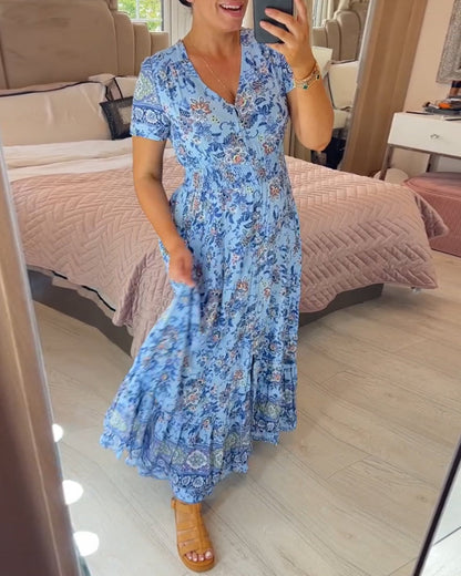 Mary | Robe à imprimé floral avec décolleté en V (VENTE DE PRINTEMPS)