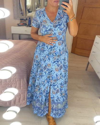 Mary | Robe à imprimé floral avec décolleté en V (VENTE DE PRINTEMPS)