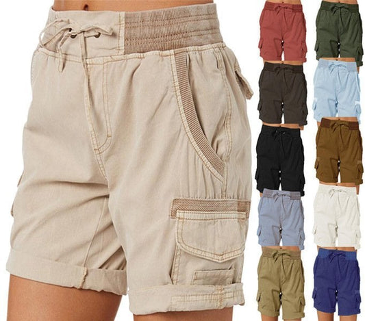 Short décontracté à taille haute pour femmes