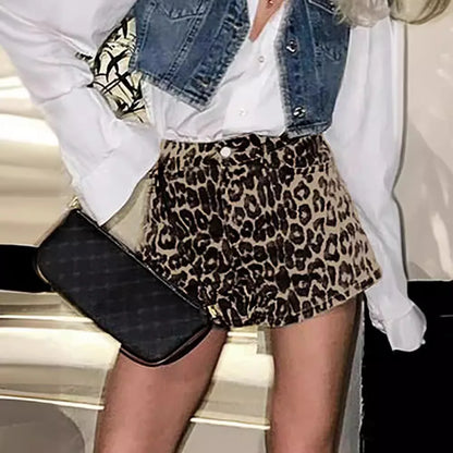 Lucie Retro Short imprimé léopard Femme