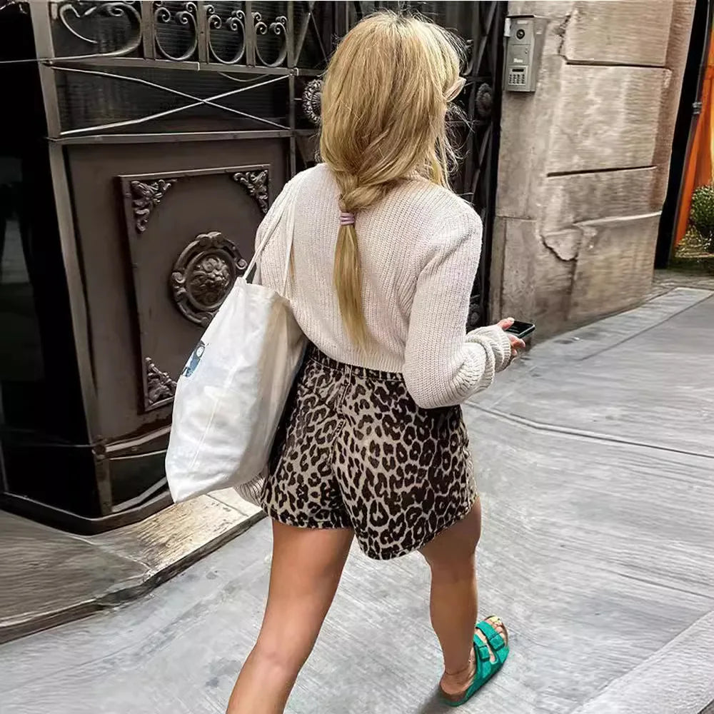Lucie Retro Short imprimé léopard Femme