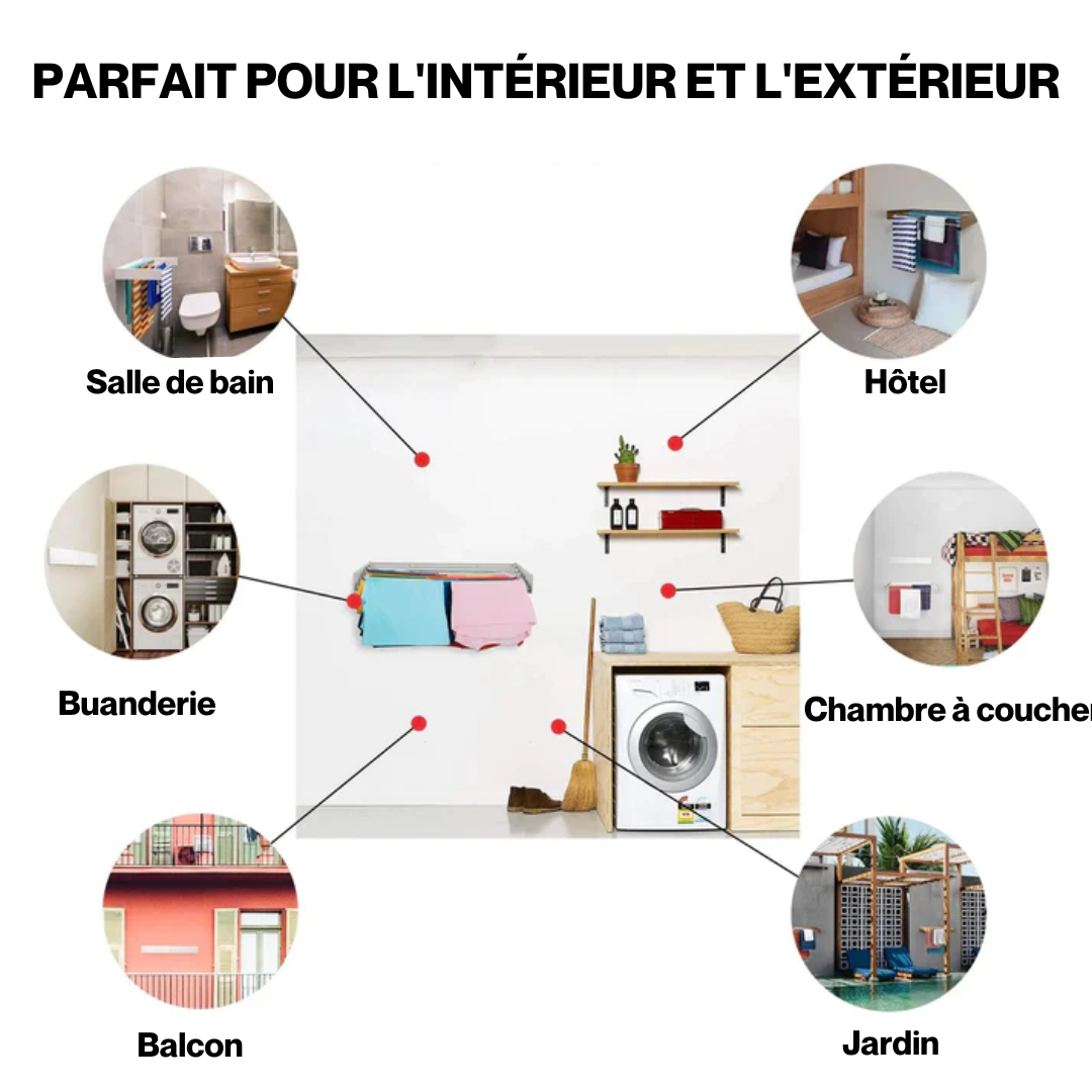 EcoSèchent™ | Étagère de séchage pliable pour l'intérieur et l'extérieur.