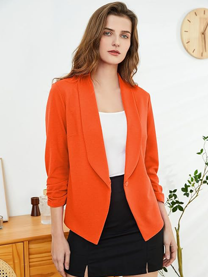 Déborah | Cardigan doux et extensible à un bouton et manches 3/4